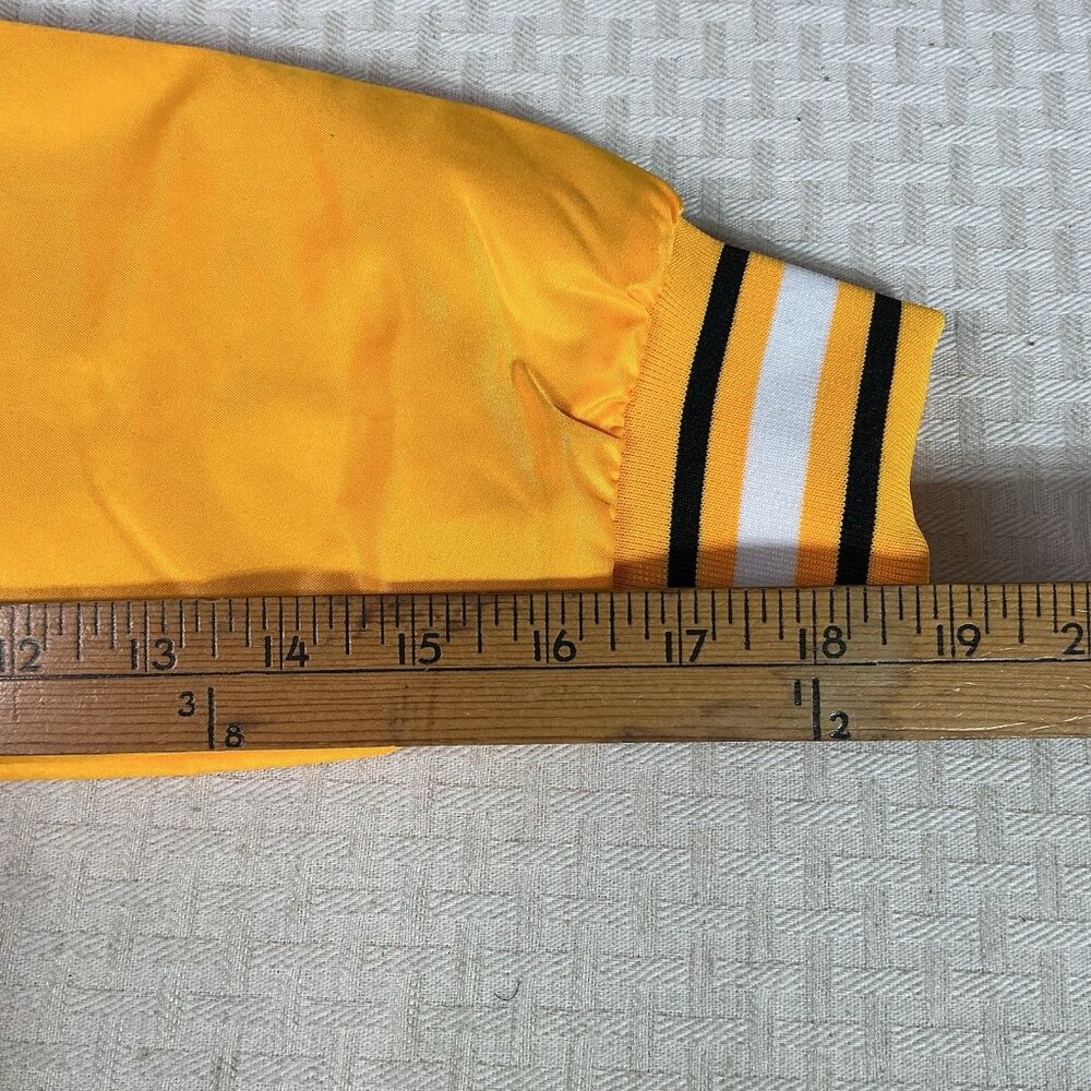 Men’s Size S Ultra Game Pittsburgh Steelers Varsity Jacket Yellow - Picture 8 of 11